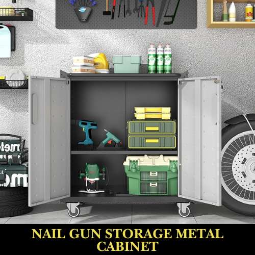 Nail Gun Storage Metal Cabinet